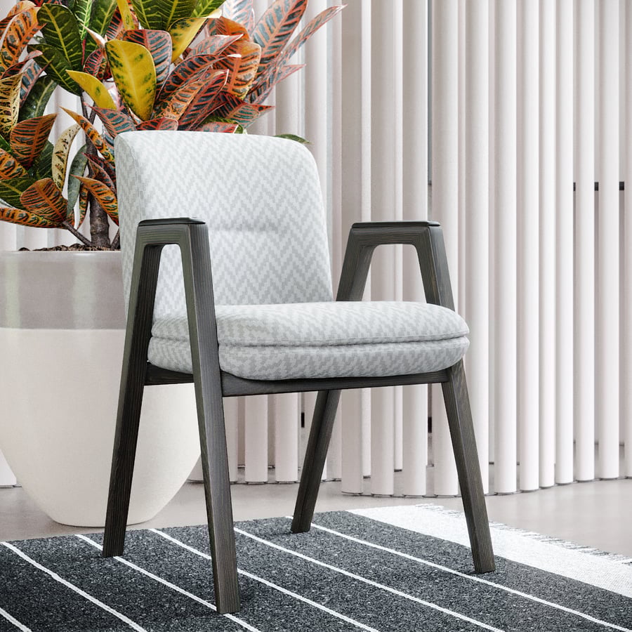 Bản sao ghế Minotti Esterna, màu xám nhạt