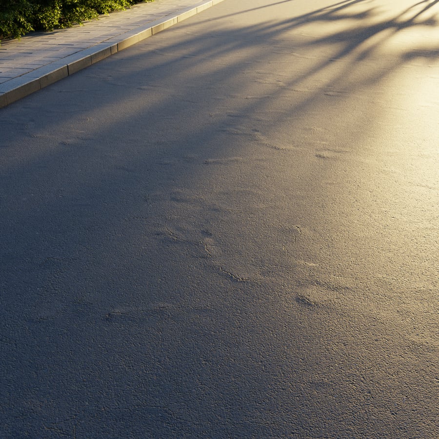 Ausbeulende glatte Asphaltstruktur