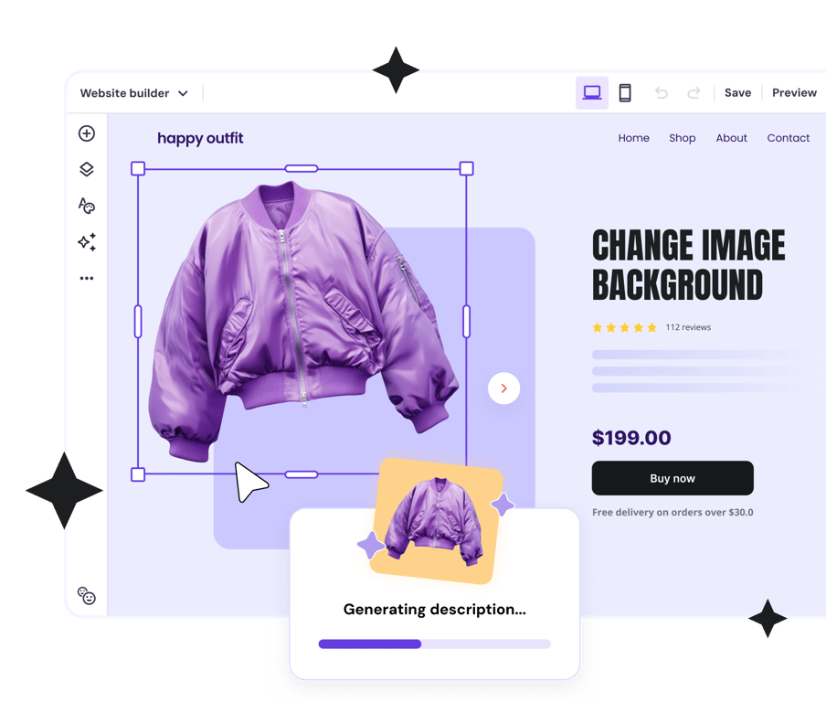 Website builder with AI tools