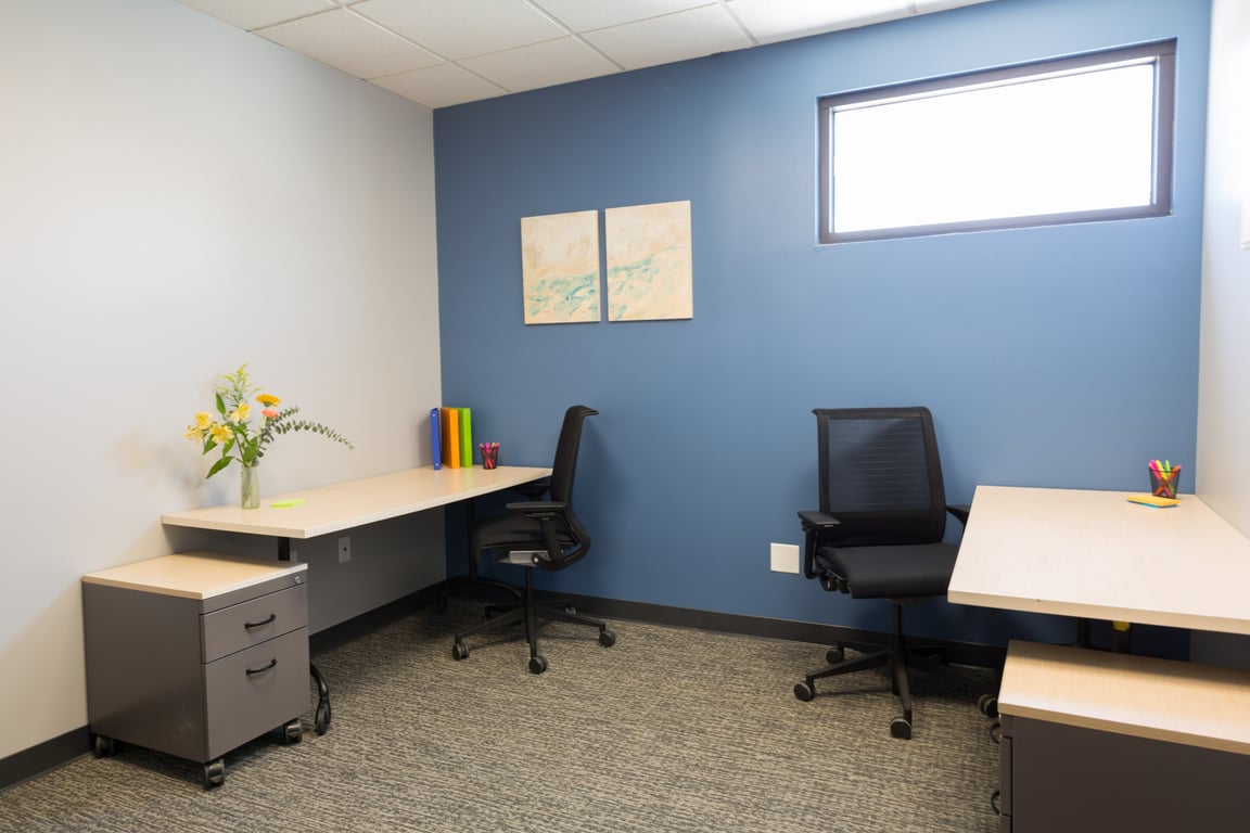 An interior shot of 2-Person Private Office (#9)