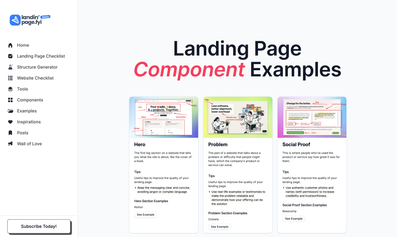 Landing Page Structure Generator