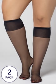 2 PACK silonových podkolenek Plus Size 20 DEN