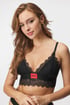 Podložen modrček HUGO Triangle Lace Black II Bralette 50502786_002_02