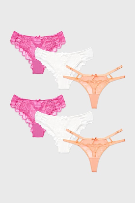 6PACK Brazilian slips en strings Nika kant